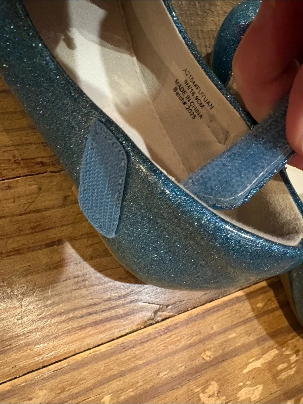 Toddler Glitter Blue Mary Jane Dress Shoes with Snowflake Accent